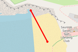 Map showing Saunton Sands