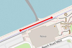 Map showing Prestatyn Beach - near Beach Hut cafe