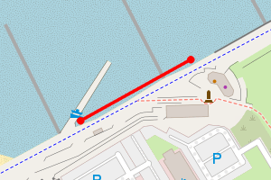 Map showing Rhyl Beach - slipway to Kite surf cafe