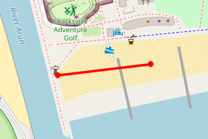Map showing Littlehampton Pier