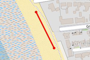 Map showing Burnham Beach (South)