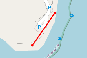 Map showing Moel Y Don beach