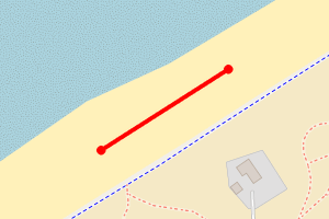 Map showing Kinmel Bay Beach further west