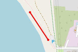 Map showing Hayling Island Beach Billy Trail behind Esso Station
