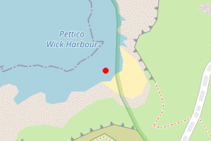 Map showing Pettico Wick Bay