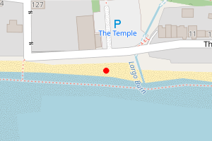 A map showing the The Temple beach stretch plotted on it