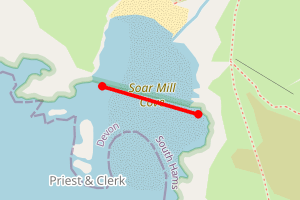 Map showing Soar Mill Cove - at foot of steps