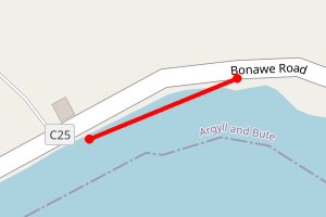 Map showing Ardchattan Back Beach