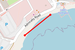 Map showing Devil's Point (Firestone Bay) NEW