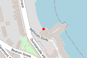 Map showing Well Beach, Falmouth Harbour