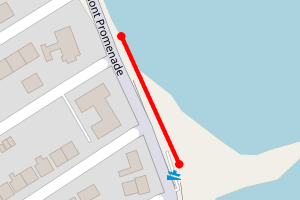 Map showing Redcaps beach, New Brighton