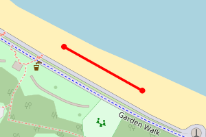 Map showing West of Appley Tower to public toilets