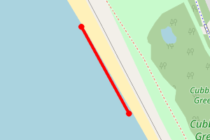 Map showing Cubbins Green Beach