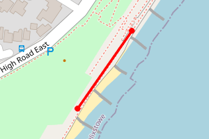 Map showing Felixstowe Brackenbury Kiosk Stretch