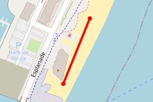Map showing Dover Beach Stretch