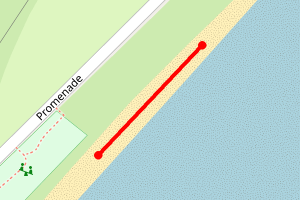 Map showing Leven Beach - Lifeguard Hut