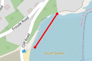 Map showing South Sands Beach 2