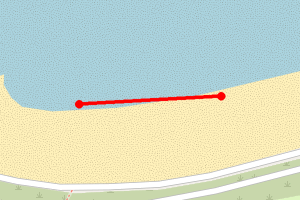 Map showing Fleetwood beach - opposite the sunken car park (2)