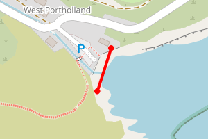 Map showing West Portholland Beach