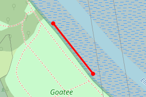 Map showing Goatee Beach - Eling Water front