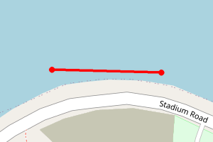 Map showing Stadium Road (furthest east)