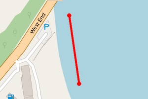 Map showing Gallows Point, Beaumaris