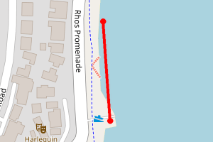Map showing Rhos-on-Sea promenade