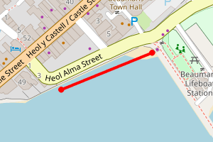 Map showing Beaumaris beach 10