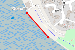 Map showing Weston Shore Promenade