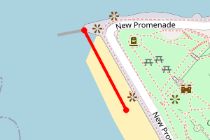 Map showing Aberystwyth South Beach