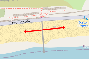 Map showing Boscombe and Bournemouth Beach lodges
