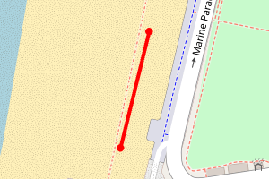 Map showing Weston-Super-Mare - Sea monster garden