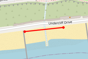 Map showing Boscombe beach The Prom Diner