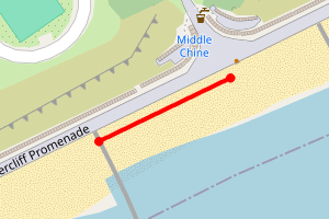 Map showing Chine Beach