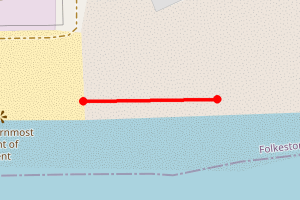 Map showing Dungeness A Power Station Beach Front - Team 1