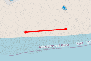Map showing Dungeness A Power Station Beach Front - Team 2