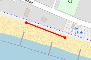 Map showing Eastoke Beach - Eastoke Beach Car park