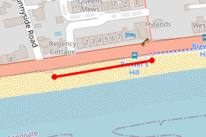 Map showing Sandgate - Brewery Hill - Prospect Road