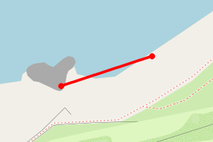 Map showing Leasowe beach - hotel end