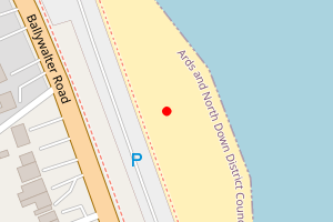 A map showing the Millisle Beach beach stretch plotted on it