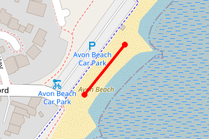 Map showing Avon Beach