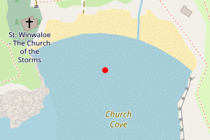 Map showing Gunwalloe Church Cove