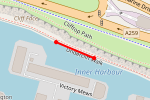 Map showing Brighton Marina Inner Harbour