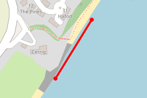 Map showing Port Lleiniog