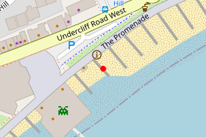 A map showing the Felixstowe Pier Heading North beach stretch plotted on it