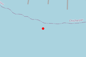 Map showing Selsey Bill Beach