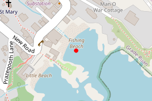 Map showing Cadgwith Cove