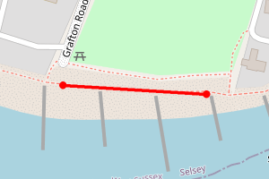 Map showing Selsey Beach Grafton Rd