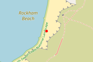 Map showing Rockham Beach