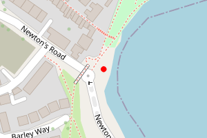 Map showing Newton's Cove